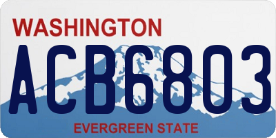 WA license plate ACB6803