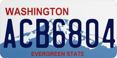 WA license plate ACB6804