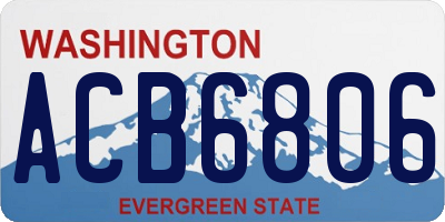 WA license plate ACB6806