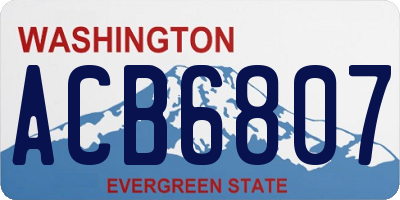 WA license plate ACB6807