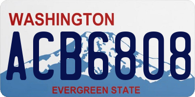 WA license plate ACB6808
