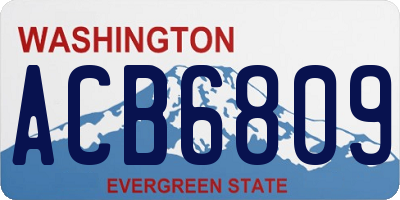 WA license plate ACB6809