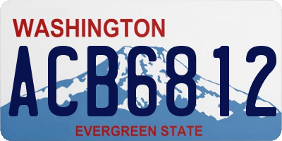WA license plate ACB6812