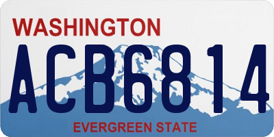WA license plate ACB6814