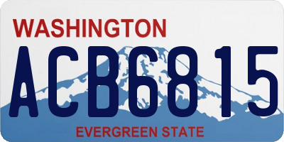 WA license plate ACB6815