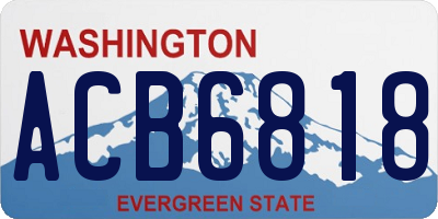 WA license plate ACB6818