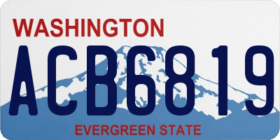WA license plate ACB6819