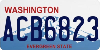 WA license plate ACB6823