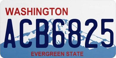 WA license plate ACB6825