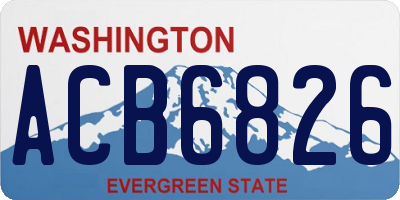 WA license plate ACB6826
