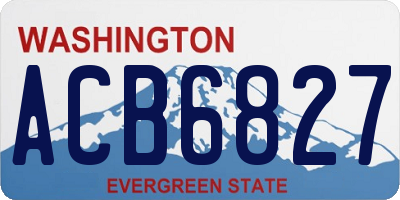 WA license plate ACB6827