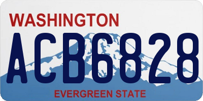 WA license plate ACB6828