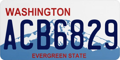 WA license plate ACB6829