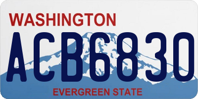 WA license plate ACB6830