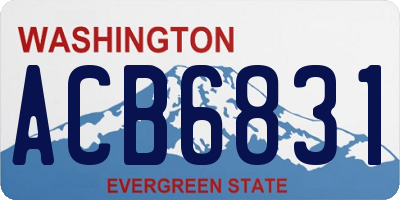 WA license plate ACB6831