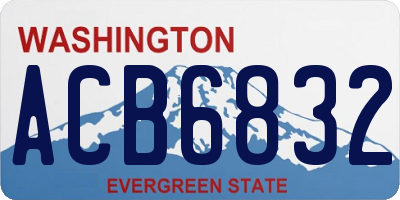 WA license plate ACB6832