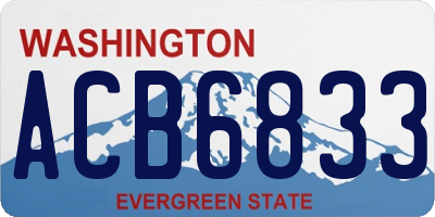 WA license plate ACB6833
