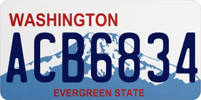 WA license plate ACB6834