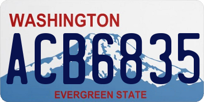 WA license plate ACB6835