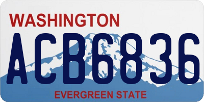 WA license plate ACB6836
