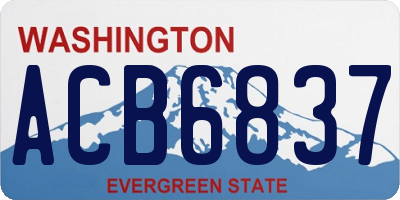 WA license plate ACB6837