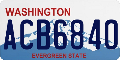 WA license plate ACB6840
