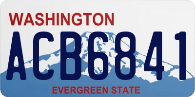 WA license plate ACB6841