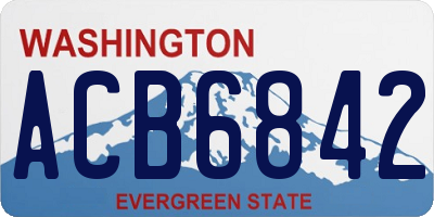 WA license plate ACB6842