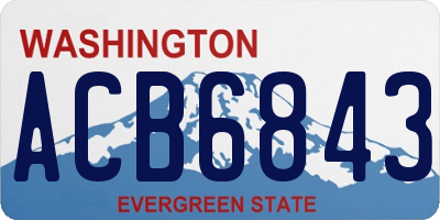 WA license plate ACB6843