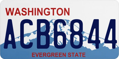WA license plate ACB6844