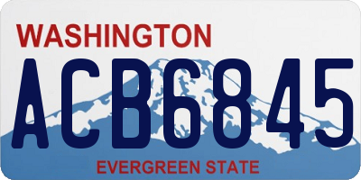 WA license plate ACB6845