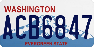 WA license plate ACB6847