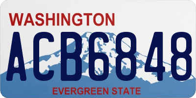 WA license plate ACB6848