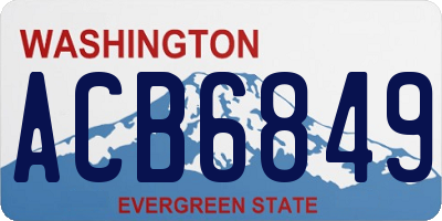 WA license plate ACB6849