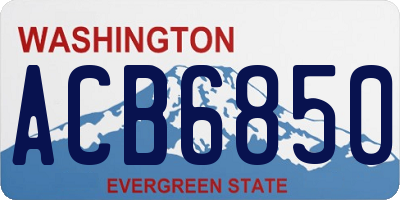 WA license plate ACB6850