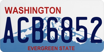 WA license plate ACB6852