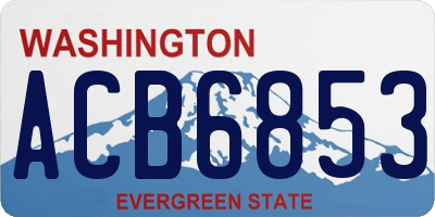 WA license plate ACB6853