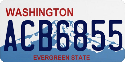 WA license plate ACB6855
