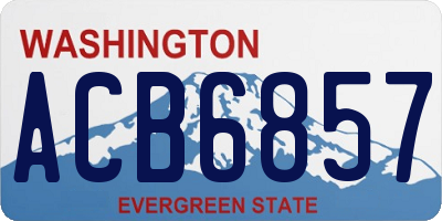 WA license plate ACB6857