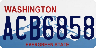 WA license plate ACB6858