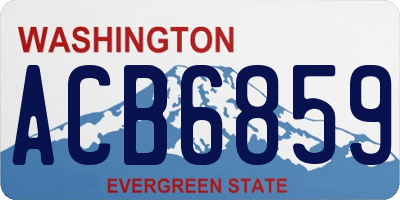 WA license plate ACB6859