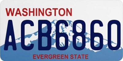 WA license plate ACB6860