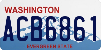 WA license plate ACB6861