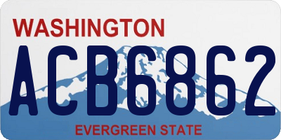 WA license plate ACB6862