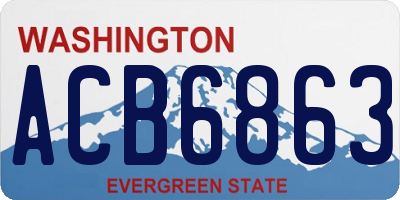 WA license plate ACB6863