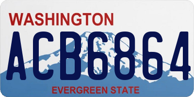 WA license plate ACB6864