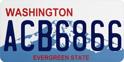 WA license plate ACB6866