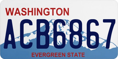 WA license plate ACB6867