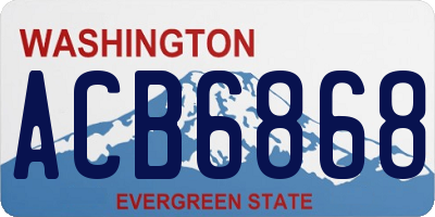 WA license plate ACB6868