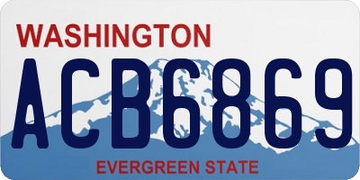 WA license plate ACB6869
